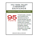 GRGICH HILLS ESTATE Napa Valley Cabernet Sauvignon 2021 - 0,75 Liter - 95 Points Decanter, 92 James Suckling/Wine Enthusiast